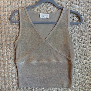 Vintage Cache Gold Knit Crop Tank Top